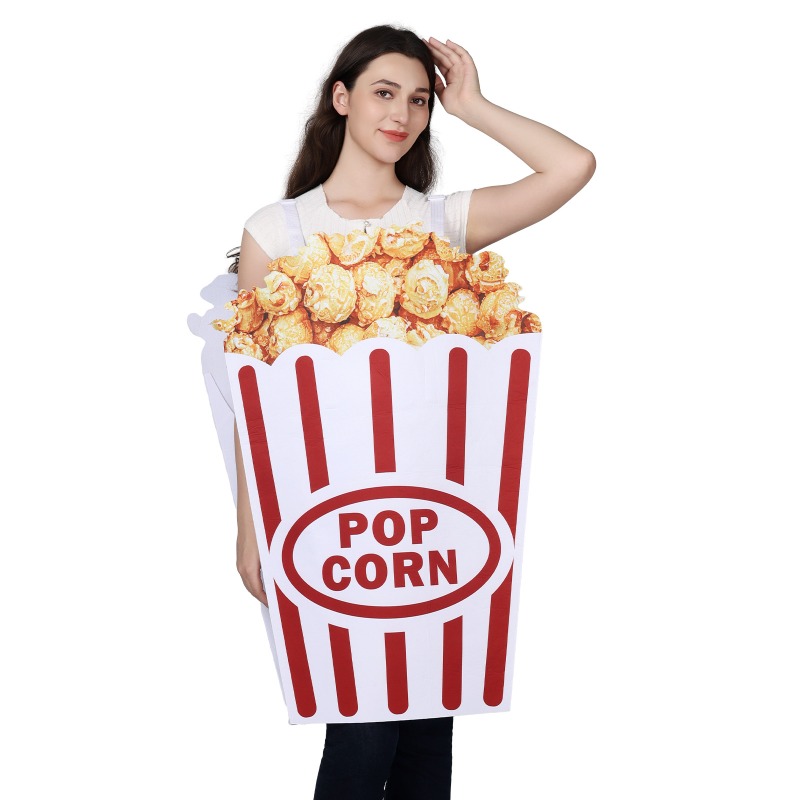 新しいハロウィンコスプレコスチューム 面白いポップコーン柄デ - Popcorn のレビューと価格