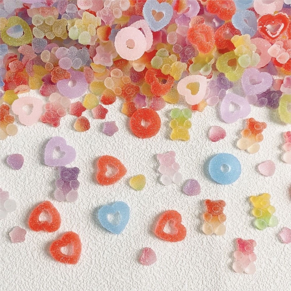 50 個グミキャンディベアハートドーナツネイルチャームかわい - Gummy Candy のレビューと価格