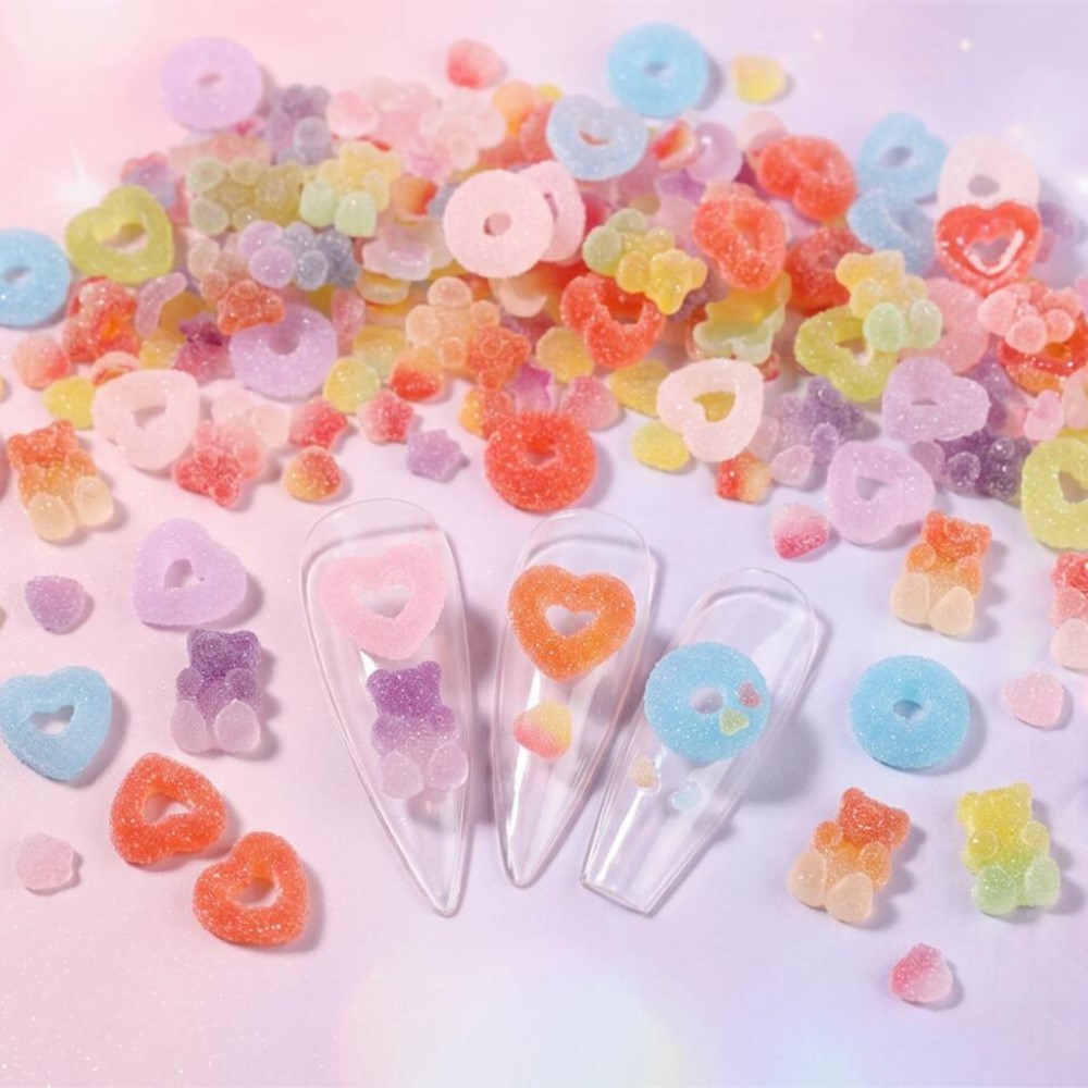 50 個グミキャンディベアハートドーナツネイルチャームかわい - Gummy Candy のレビューと価格