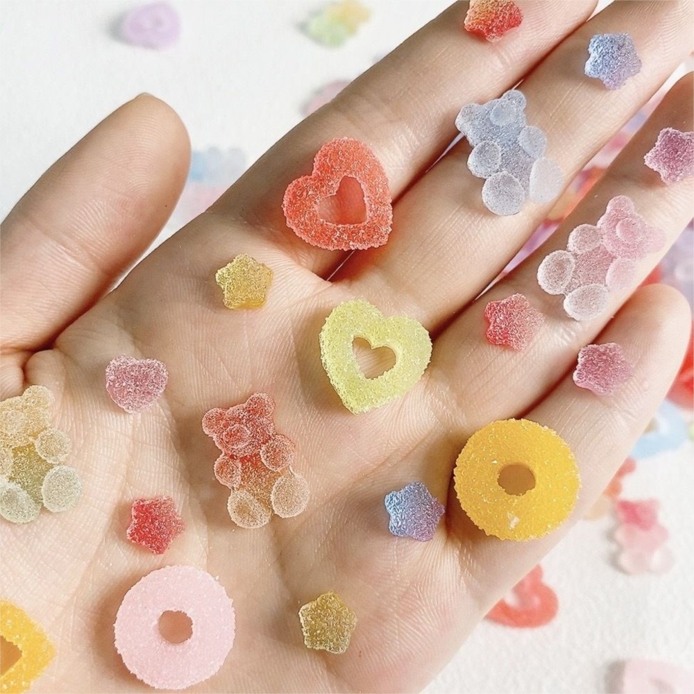 50 個グミキャンディベアハートドーナツネイルチャームかわい - Gummy Candy のレビューと価格